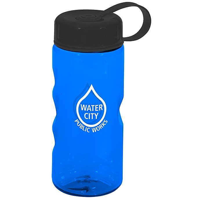 Custom Mini Mountain Sport Bottle with Tethered Lid - 22 oz