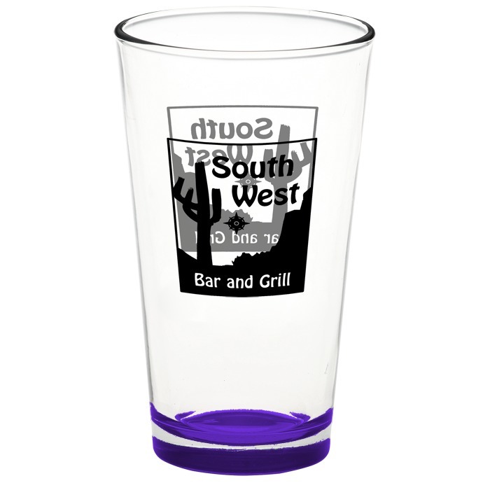 Custom Pint Glass - 16 oz - Bottom Colour