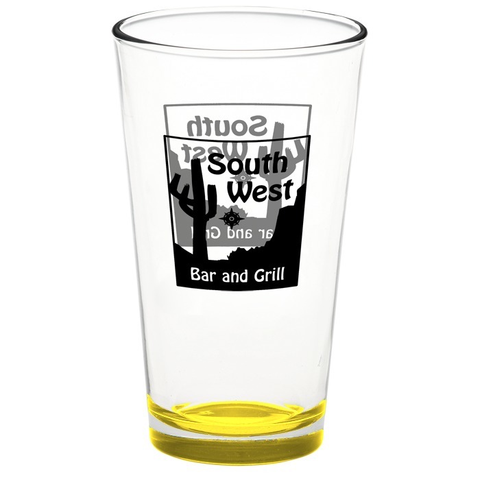Custom Pint Glass - 16 oz - Bottom Colour