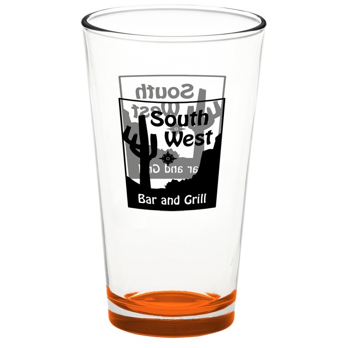 Custom Pint Glass - 16 oz - Bottom Colour