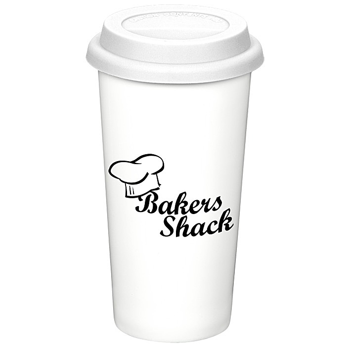 Custom Grand Ceramic Mug - White - 16 oz.
