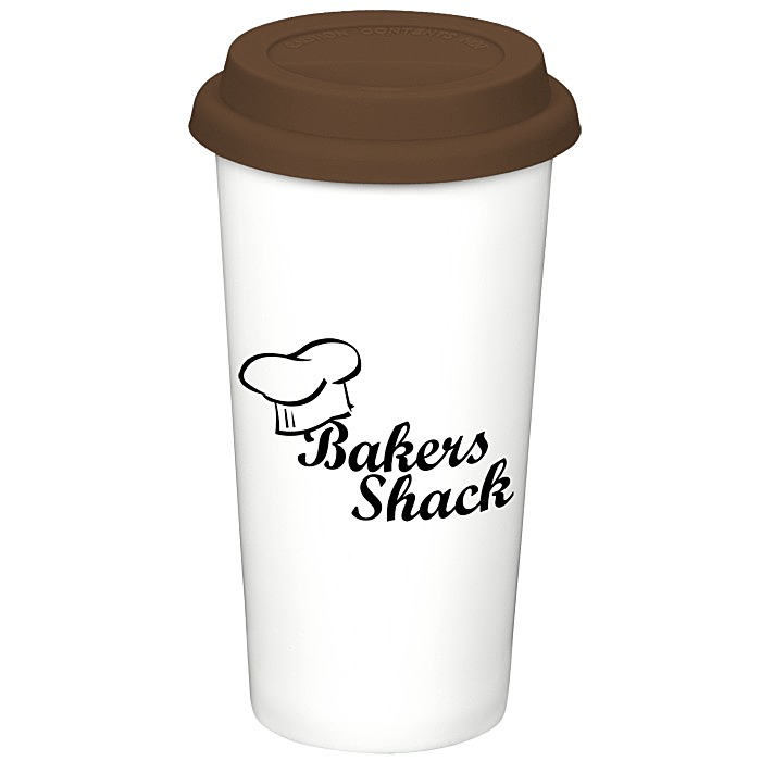 Custom Grand Ceramic Mug - White - 16 oz.