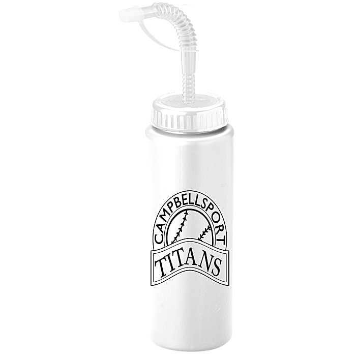 Custom Sport Bottle with Straw Cap - 32 oz
