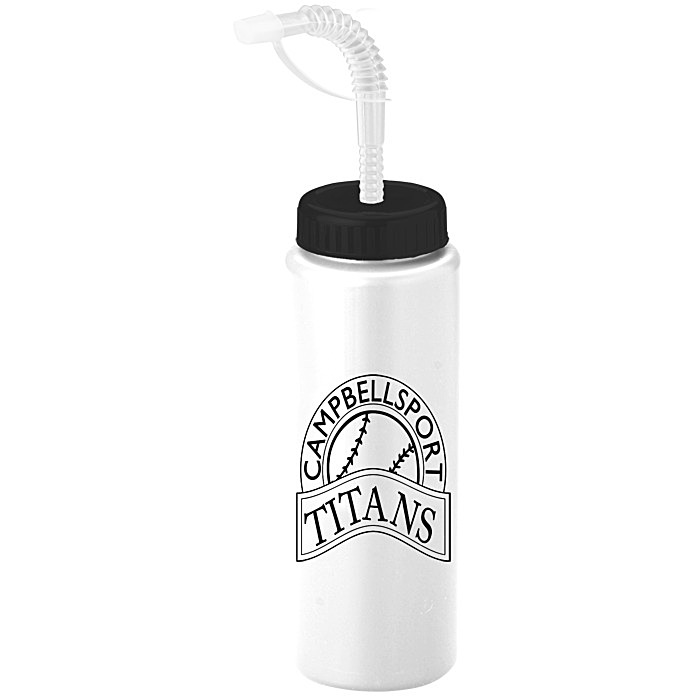Custom Sport Bottle with Straw Cap - 32 oz