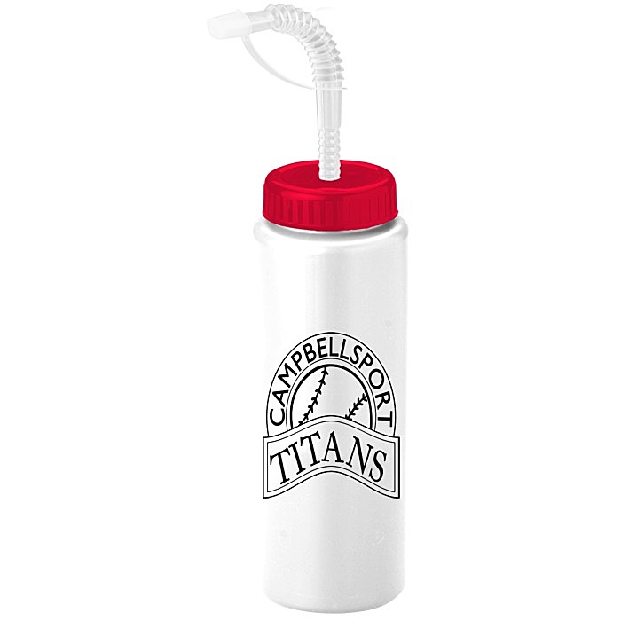 Custom Sport Bottle with Straw Cap - 32 oz
