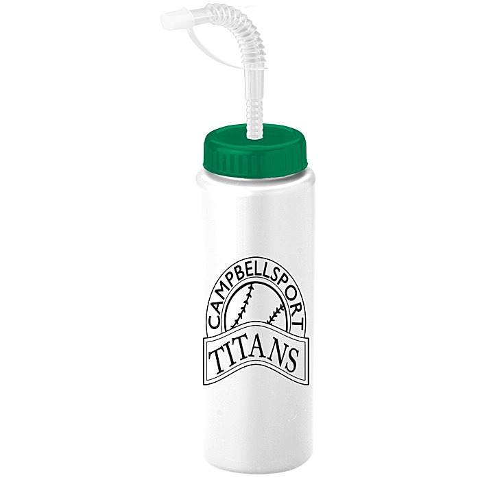 Custom Sport Bottle with Straw Cap - 32 oz