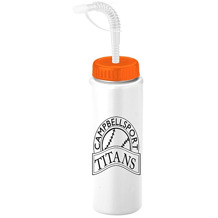 Custom Sport Bottle with Straw Cap - 32 oz