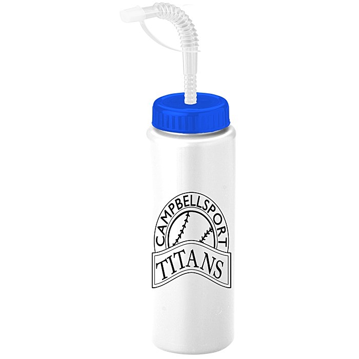 Custom Sport Bottle with Straw Cap - 32 oz