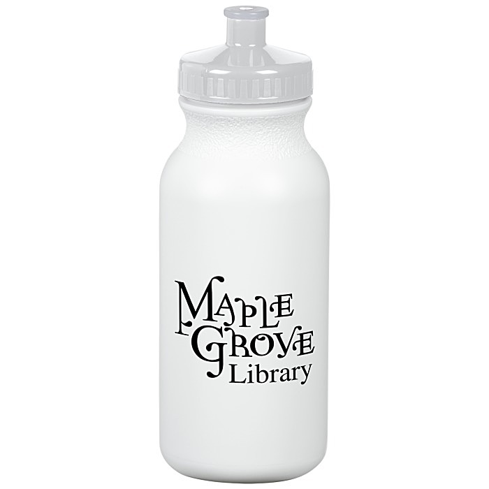 Custom Value Sport Bottle with Push Pull Lid - 20 oz - White