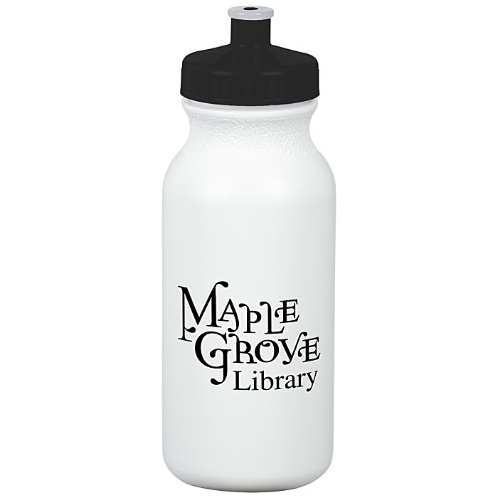 Custom Value Sport Bottle with Push Pull Lid - 20 oz - White