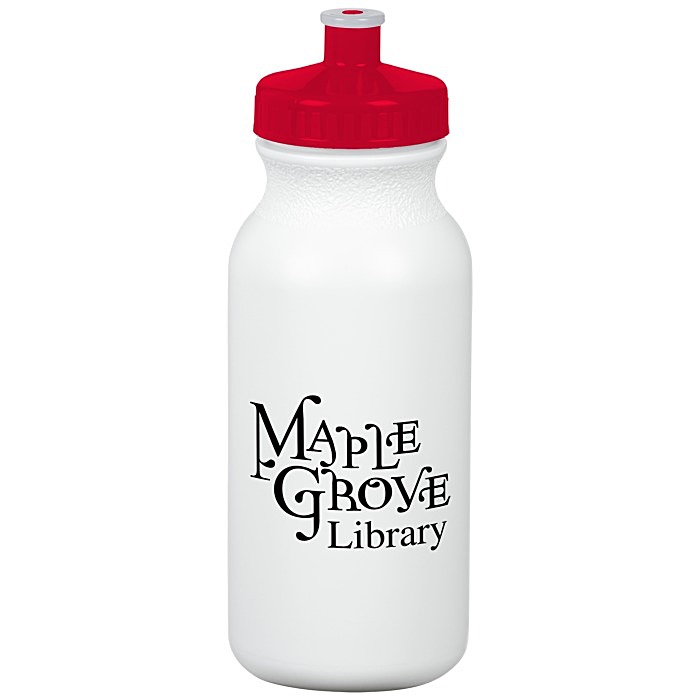 Custom Value Sport Bottle with Push Pull Lid - 20 oz - White