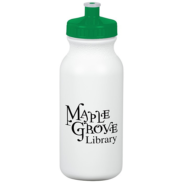 Custom Value Sport Bottle with Push Pull Lid - 20 oz - White