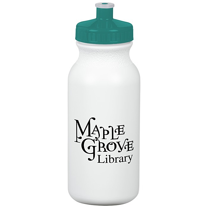 Custom Value Sport Bottle with Push Pull Lid - 20 oz - White