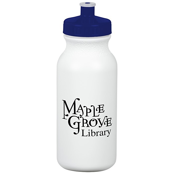 Custom Value Sport Bottle with Push Pull Lid - 20 oz - White