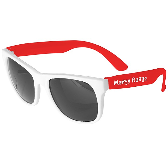 Custom Neon Sunglasses with White Frames