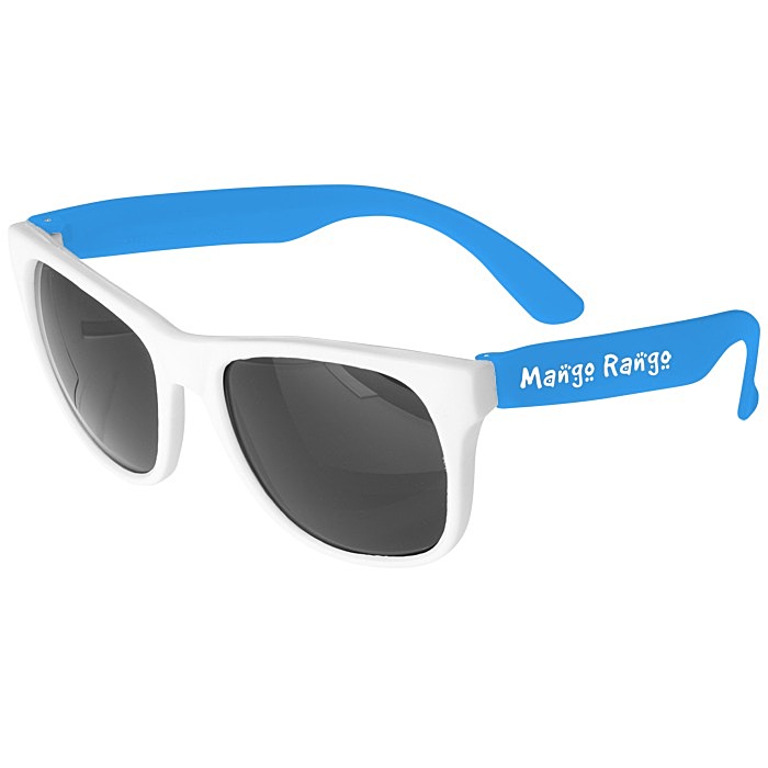 Custom Neon Sunglasses with White Frames