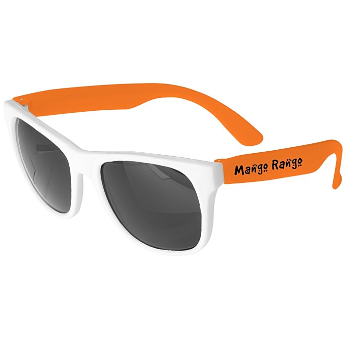 Custom Neon Sunglasses with White Frames