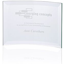 Custom Scroll Jade Glass Award - 5 inches