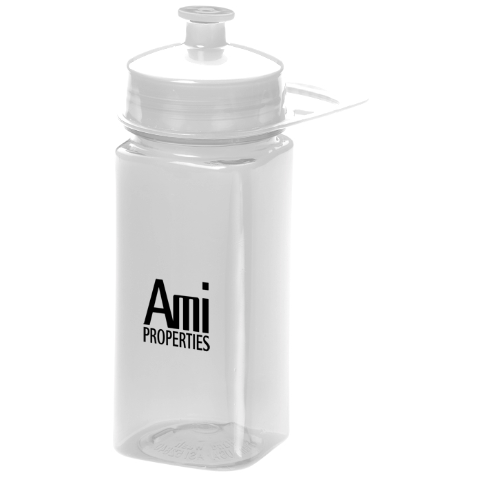 Custom PolySure Squared-Up Water Bottle with Handle - 16 oz.