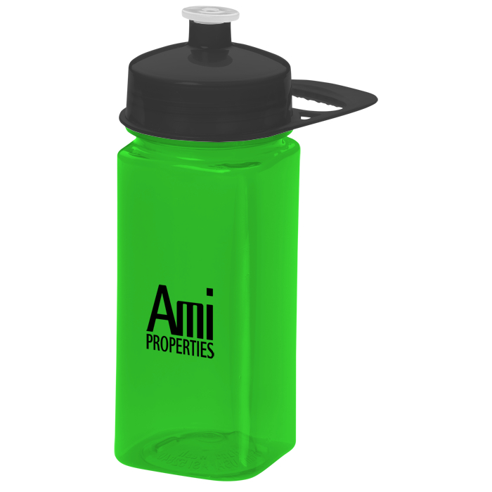 Custom PolySure Squared-Up Water Bottle with Handle - 16 oz.