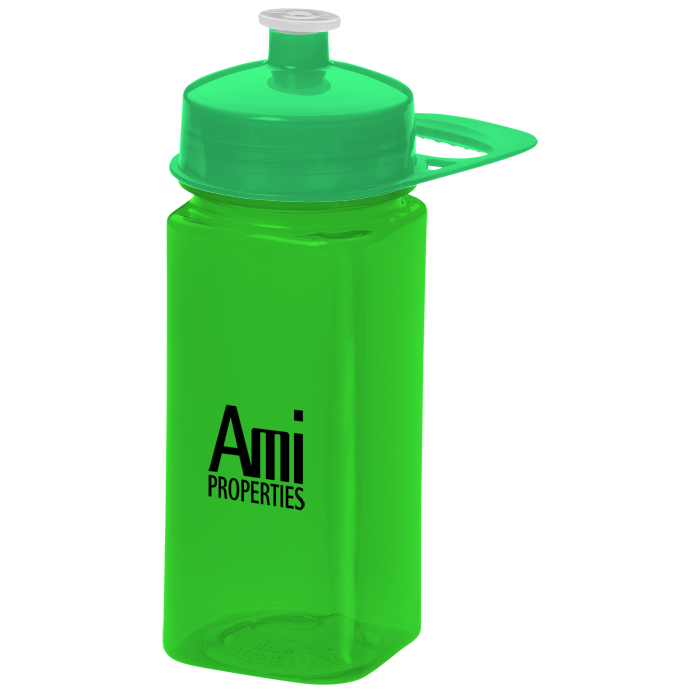 Custom PolySure Squared-Up Water Bottle with Handle - 16 oz.