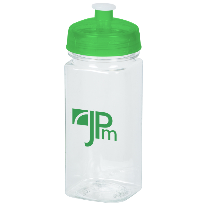 Custom PolySure Squared-Up Water Bottle - 16 oz. - Clear