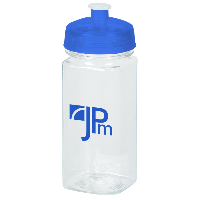 Custom PolySure Squared-Up Water Bottle - 16 oz. - Clear