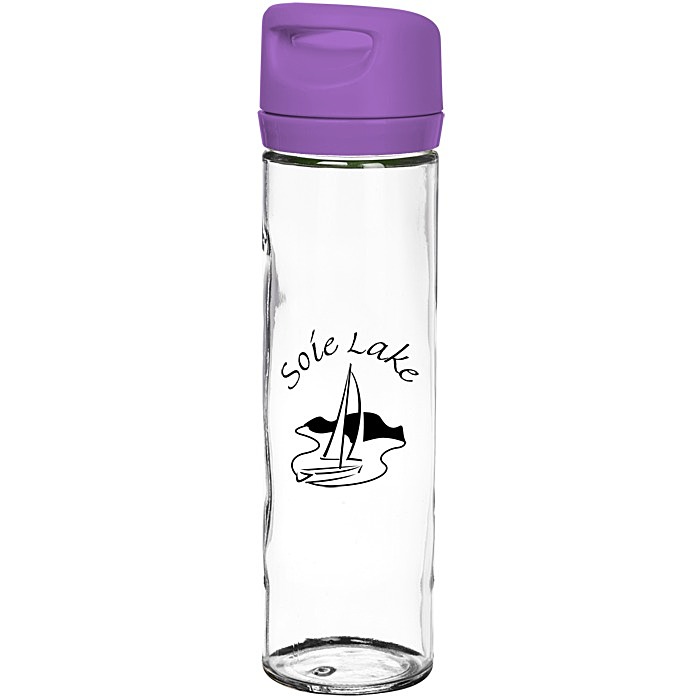 Custom Wide Mouth Glass Water Bottle - 16 oz. - 24 hr