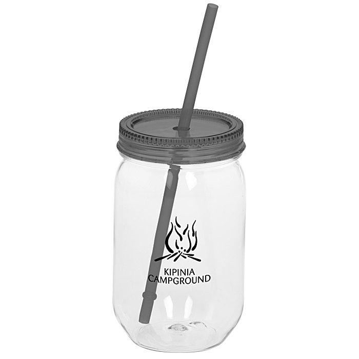 Custom Fiesta Mason Jar with Straw - 22 oz.