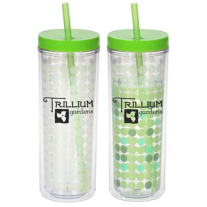 Custom Ice Chameleon Tumbler with Straw - 16 oz