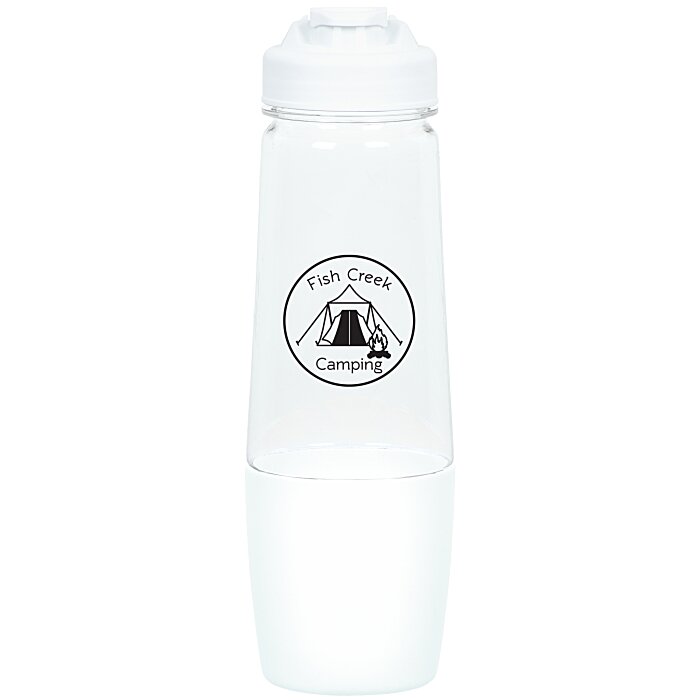 Custom PolySure Sip and Pour Water Bottle with Flip Lid - 28 oz - Clear