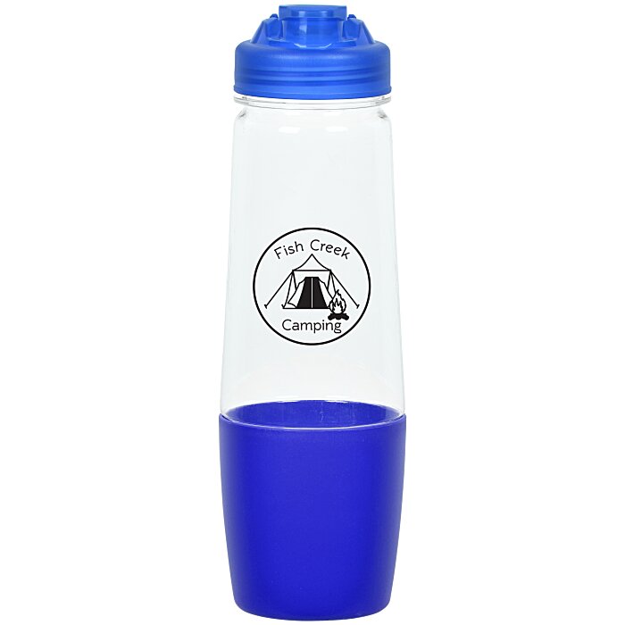 Custom PolySure Sip and Pour Water Bottle with Flip Lid - 28 oz - Clear