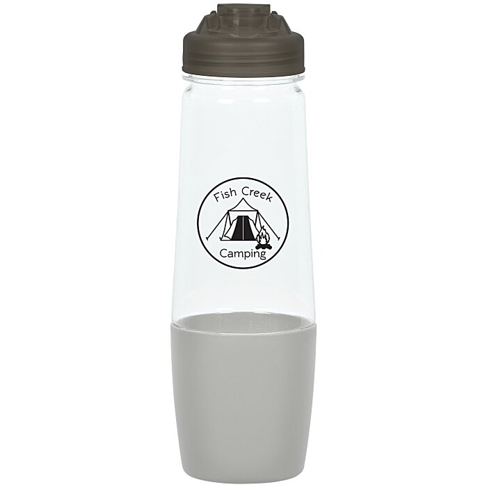 Custom PolySure Sip and Pour Water Bottle with Flip Lid - 28 oz - Clear