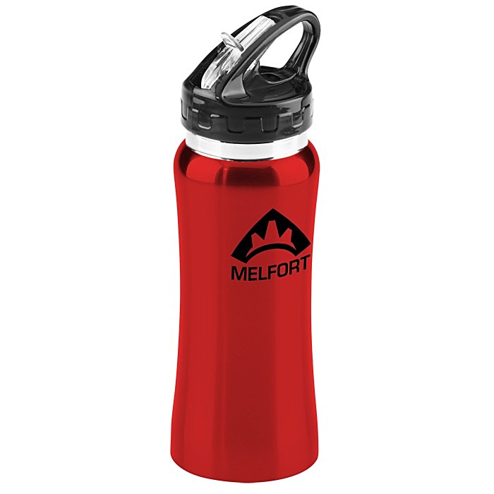 Custom Clear Spout Stainless Steel Bottle - 16 oz - 24 hr