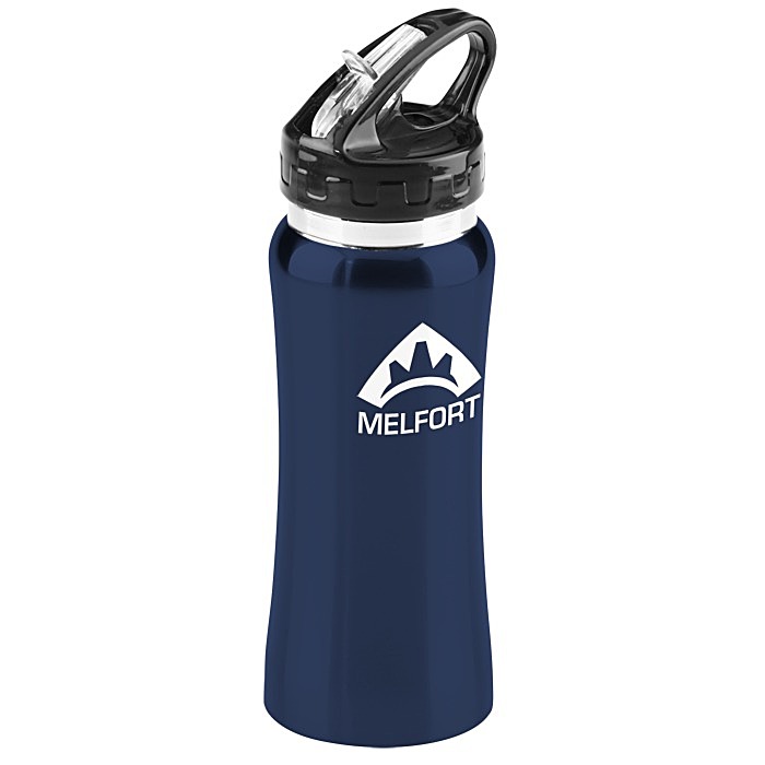 Custom Clear Spout Stainless Steel Bottle - 16 oz - 24 hr