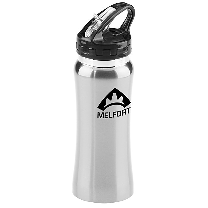 Custom Clear Spout Stainless Steel Bottle - 16 oz - 24 hr