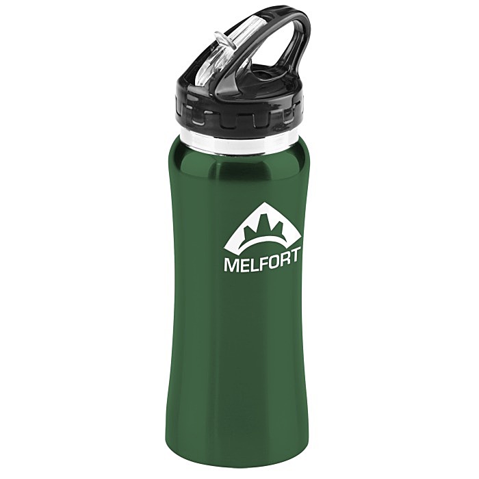 Custom Clear Spout Stainless Steel Bottle - 16 oz - 24 hr