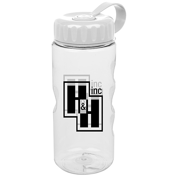 Custom Clear Impact Mini Mountain Sport Bottle with Tethered Lid - 22 oz
