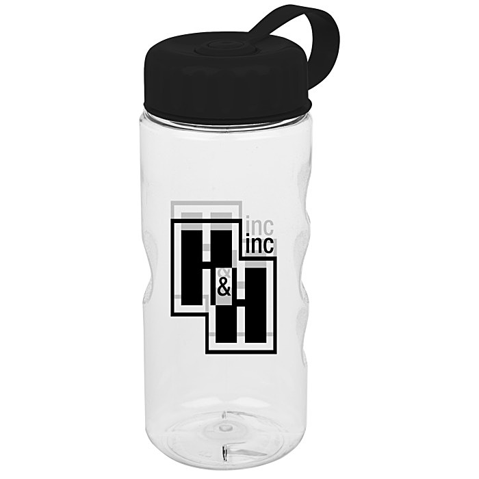 Custom Clear Impact Mini Mountain Sport Bottle with Tethered Lid - 22 oz