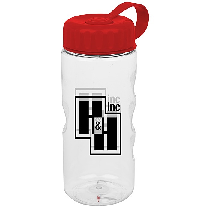 Custom Clear Impact Mini Mountain Sport Bottle with Tethered Lid - 22 oz