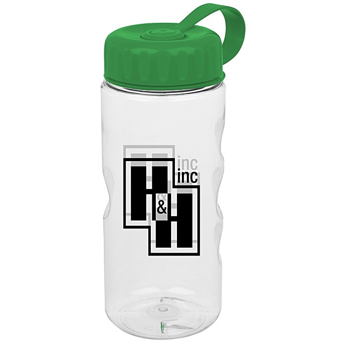 Custom Clear Impact Mini Mountain Sport Bottle with Tethered Lid - 22 oz
