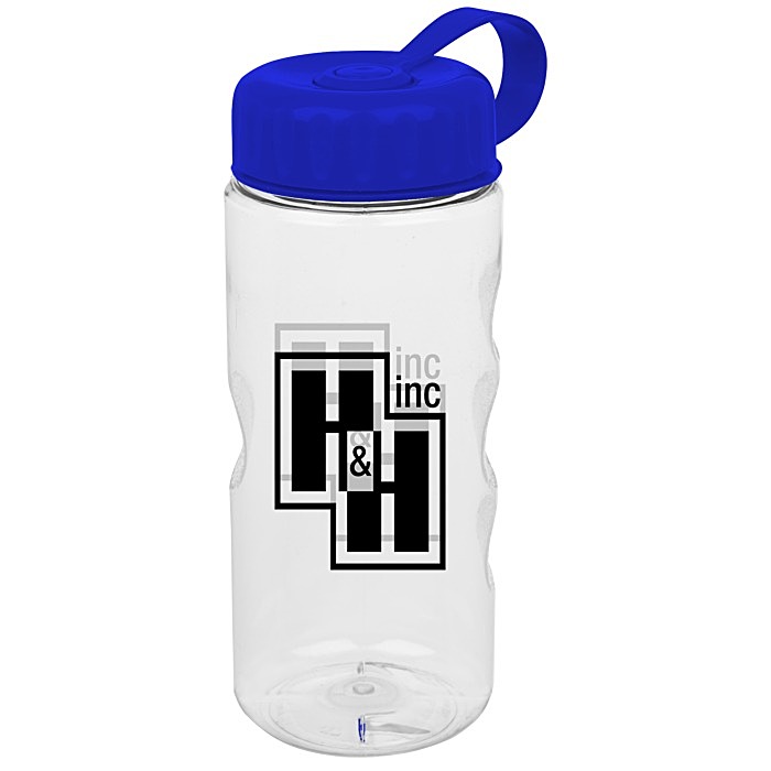 Custom Clear Impact Mini Mountain Sport Bottle with Tethered Lid - 22 oz