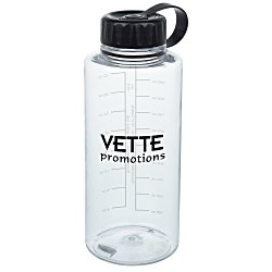 Custom Clear Impact Mountain Bottle with Tethered Lid - 36 oz