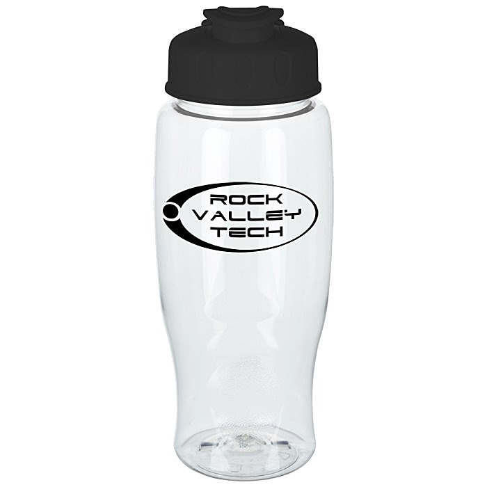Custom Clear Impact Comfort Grip Bottle with Flip Lid -27 oz