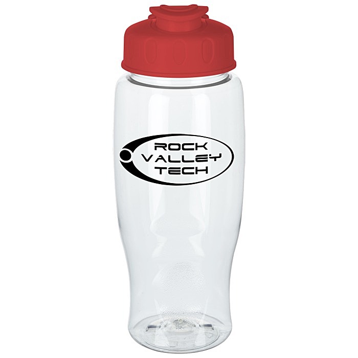 Custom Clear Impact Comfort Grip Bottle with Flip Lid -27 oz