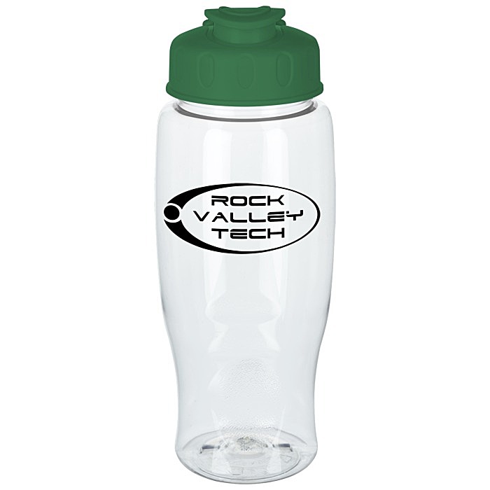 Custom Clear Impact Comfort Grip Bottle with Flip Lid -27 oz