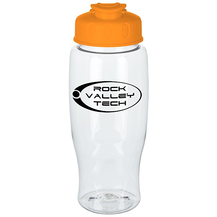 Custom Clear Impact Comfort Grip Bottle with Flip Lid -27 oz