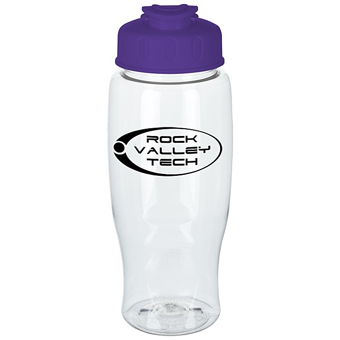 Custom Clear Impact Comfort Grip Bottle with Flip Lid -27 oz