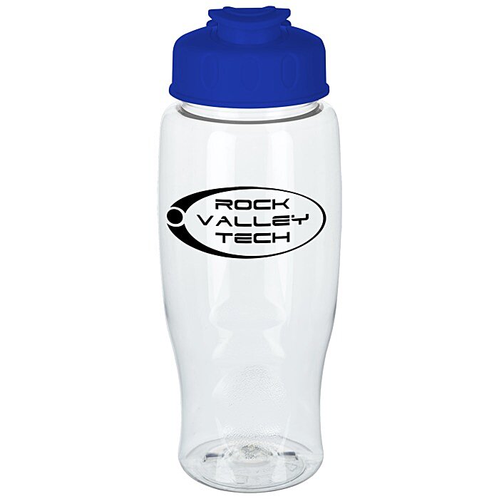 Custom Clear Impact Comfort Grip Bottle with Flip Lid -27 oz