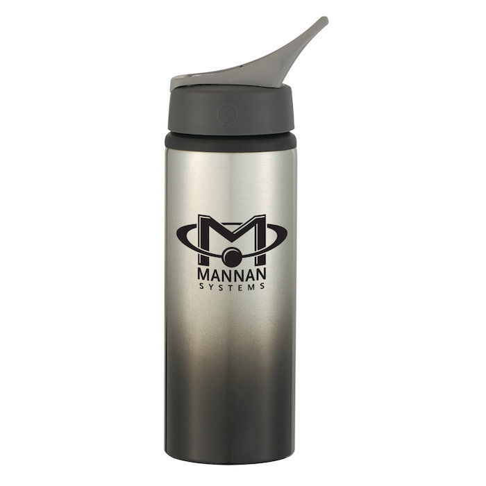 Custom Gradient Colour Aluminum Sport Bottle with Straw Lid - 24 oz